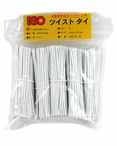 ビニール・タイ 白色 4mm×15cm 1000本 １袋
