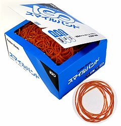 輪ゴム ＃18 スマイルバンド アメ色 500ｇ×40箱（１カートン20ｋｇ）