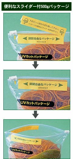 輪ゴム ＃130(＃12-3) 紫色 500ｇ×40袋(１カートン20ｋｇ) | 輪ゴム