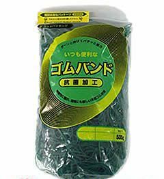 輪ゴム ＃10 ミドリ色 500ｇ×40袋(１カートン20ｋｇ)