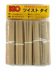 紙・タイ クラフト色 4mm×12cm 1000本× 50袋(１カートン)